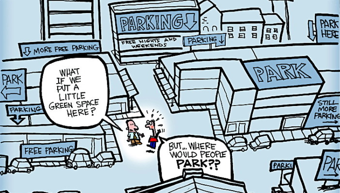 Editorial cartoon parking